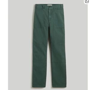 NWT! Madewell 90s STRAIGHT High Rise Green Pant 32P Petite